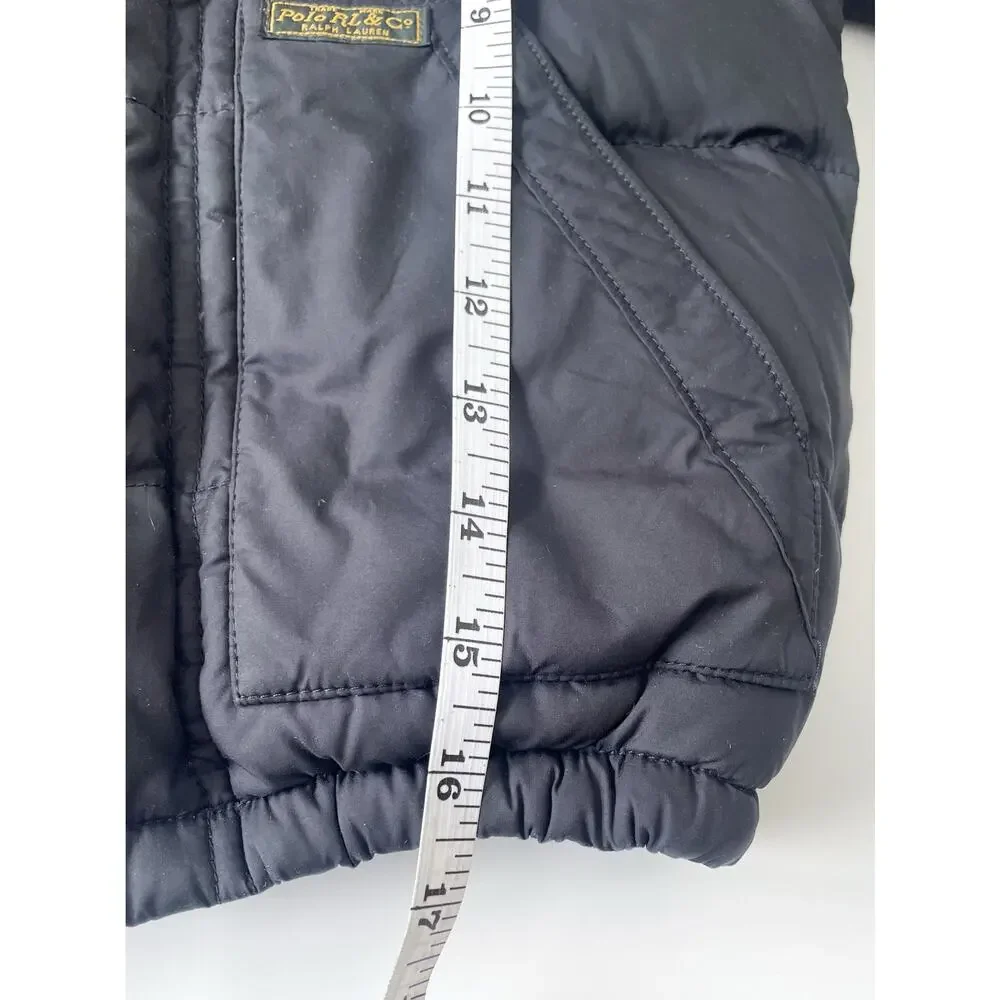 Polo Ralph Lauren Toddler Boy's Down Filled Black Hooded Quilted Puffer Coat 2T